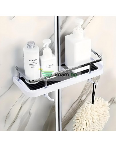 Рафт органайзер за душ тръба за баня с монтаж без пробиване